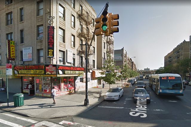 A Google Maps image of the Manhattan intersection of Sherman Avenue and West 207th Street, where the fatal crash occurred early Wednesday morning.